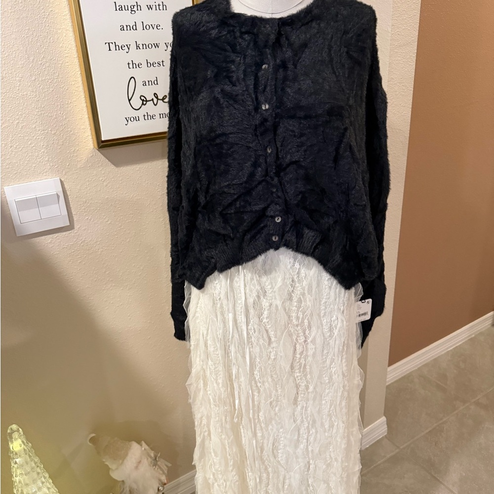 Free People Black Cardigan